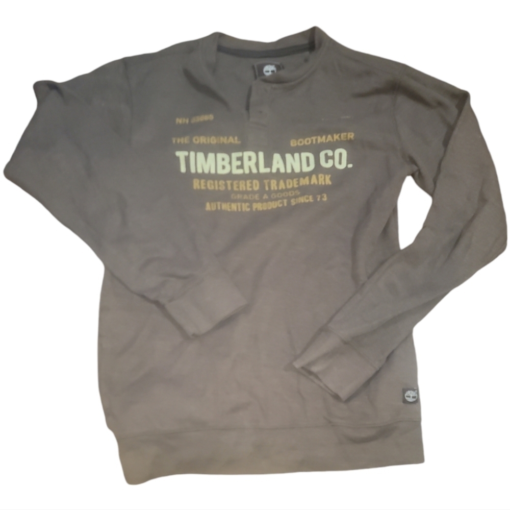 Vintage Timberland waffle knit Henley long sleeve light brown tan xl shirt w poc